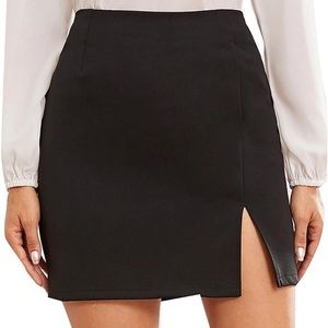 Black mini skirt